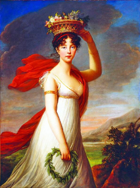 Julie Nigris As Flora, Roman Goddess Of Flowers by Élisabeth Vigée-Lebrun