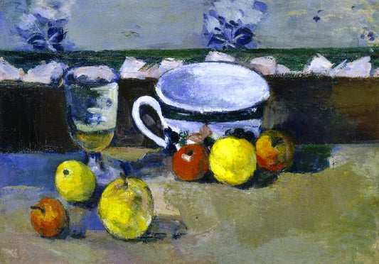 Cup, Glass And Fruit by Paul Cézanne