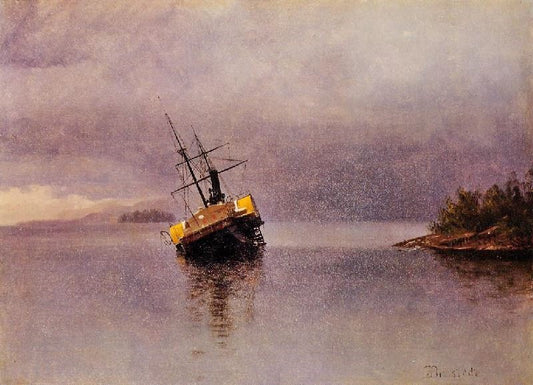 Wreck Of The ’Ancon’ In Loring Bay, Alaska by Albert Bierstadt