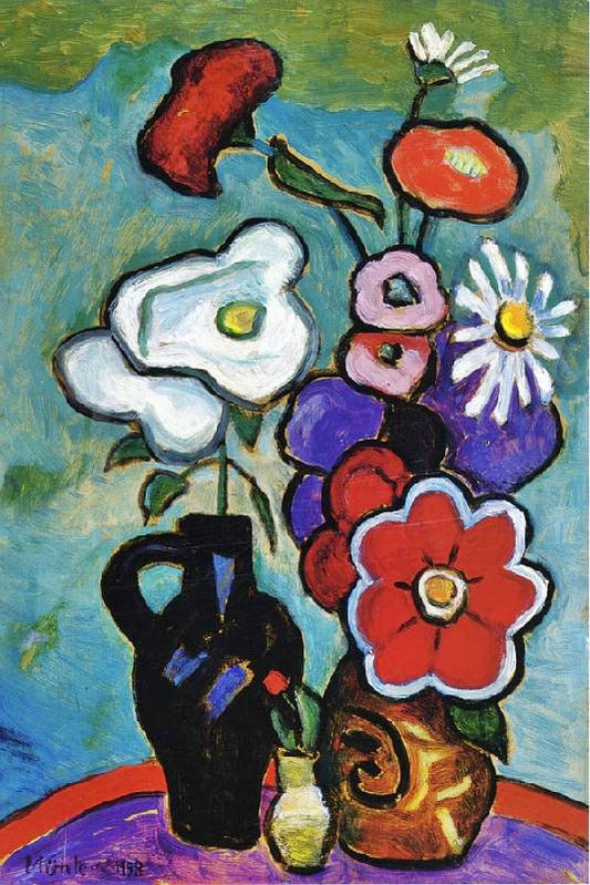 Flowers With White Rose by Gabriele Münter