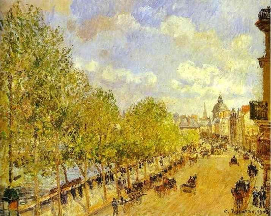 Quai Malaquais In The Afternoon, Sunshine by Camille Pissarro