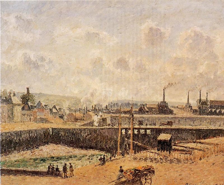 Dieppe, Dunquesne Basin, Low Tide, Sun, Morning by Camille Pissarro