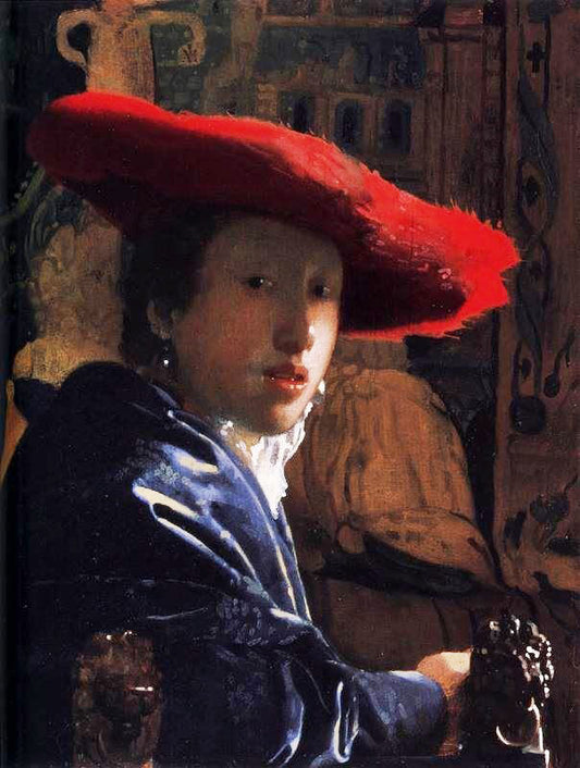 Girl With A Red Hat by Johannes Vermeer