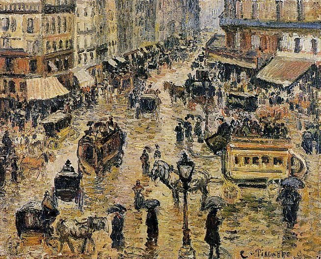 Place Du Havre, Paris; Rain by Camille Pissarro