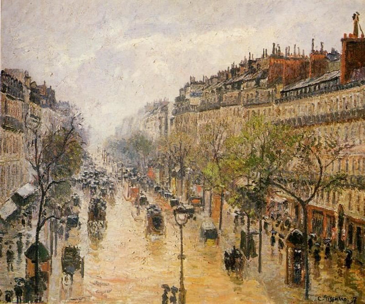 Boulevard Montmartre: Spring Rain by Camille Pissarro