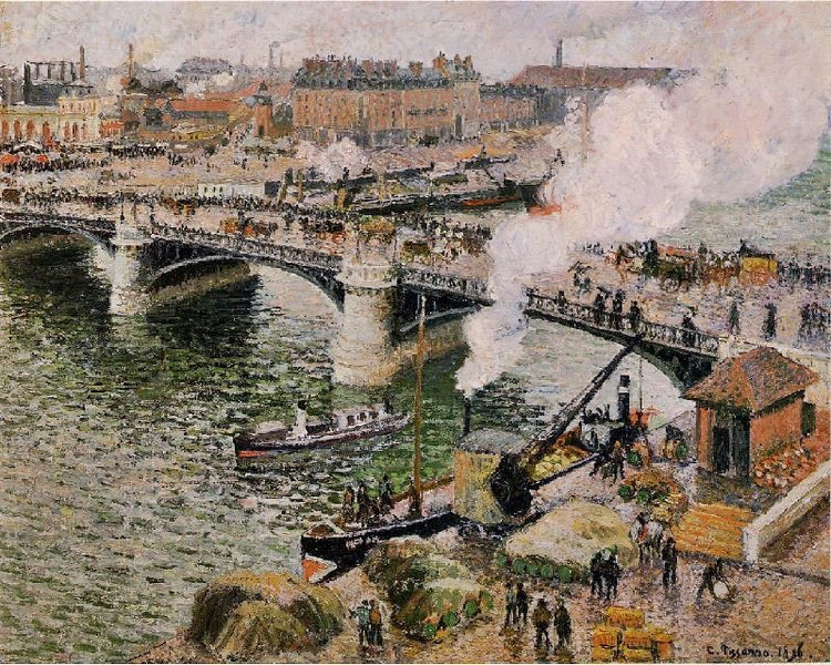 The Pont Boieldieu, Rouen: Damp Weather by Camille Pissarro