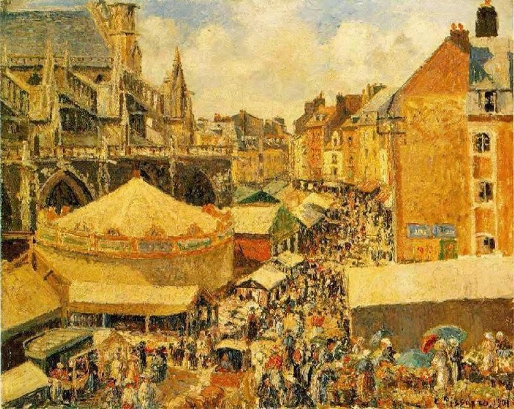The Fair In Dieppe: Sunny Morning by Camille Pissarro