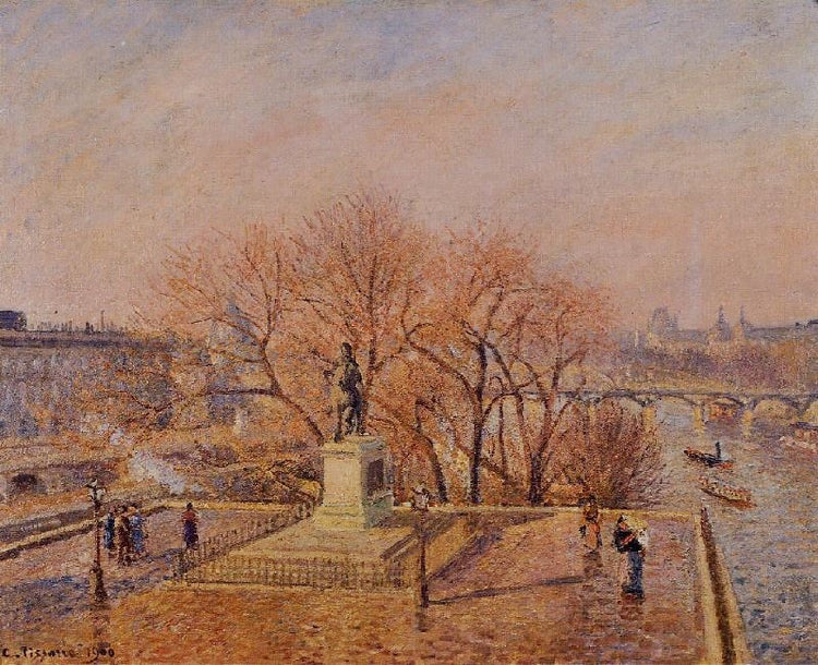 Ponty-Neuf, The Statue Of Henri Iv, Sunny Weather, Morning by Camille Pissarro