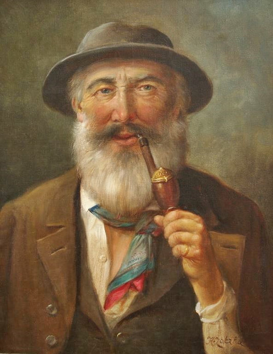 Man Smoking Pipe by Hans Zatzka