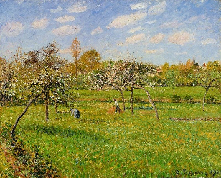 Morning, Spring, Grey Weather, Eragny by Camille Pissarro