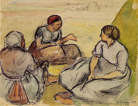 Three Peasant Women by Camille Pissarro
