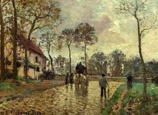The Stagecoach At Louveciennes by Camille Pissarro