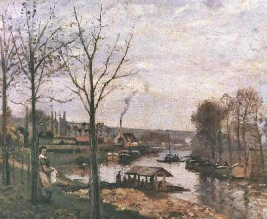 Wash-House At Bougival by Camille Pissarro