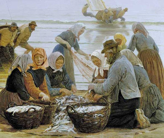 Women And Fishermen Of Hornbaek by Peder Severin Kroyer