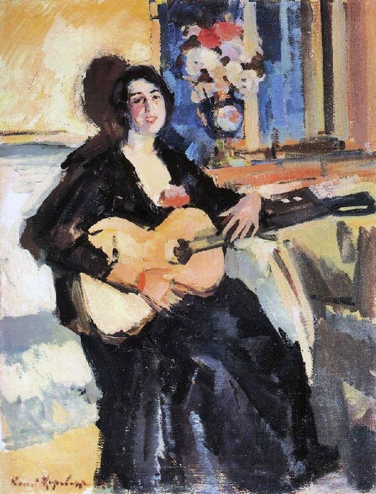 Lady With Guitar by Constantin Alexeevich Korovin