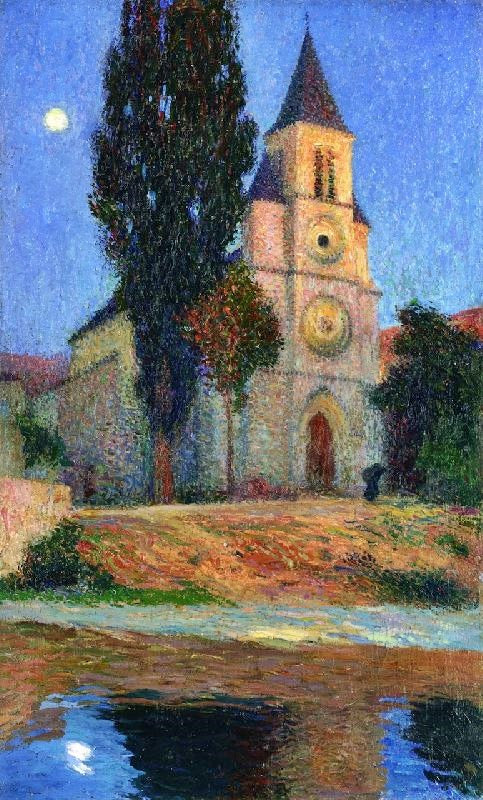 Lever De Lune Derrière L’Église De La Bastide-Du-Vert by Henri Martin