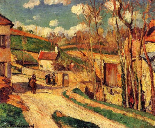 Crossroads At L’Hermitage, Pontoise by Camille Pissarro