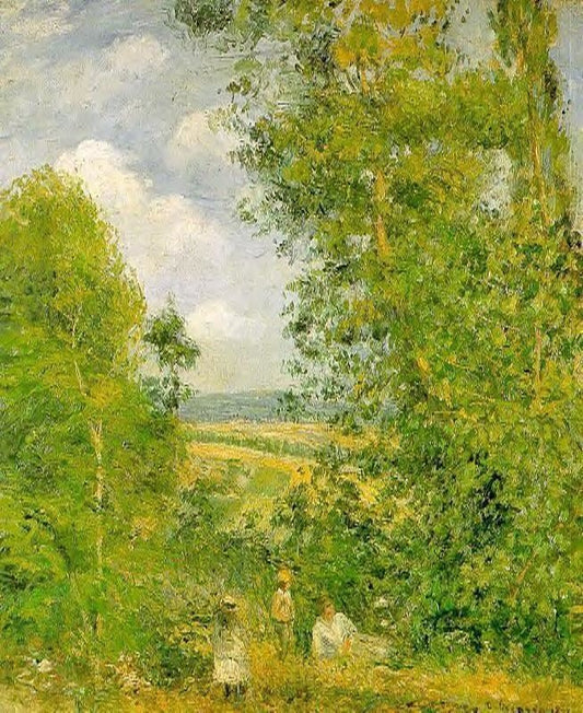 Resting In The Woods At Pontoise by Camille Pissarro