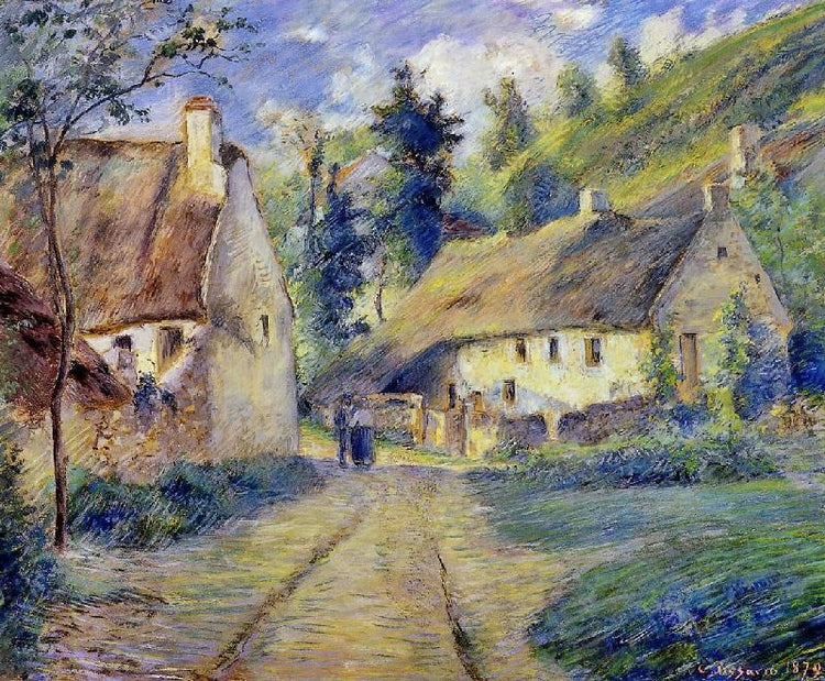 Cottages At Auvers, Near Pontoise by Camille Pissarro