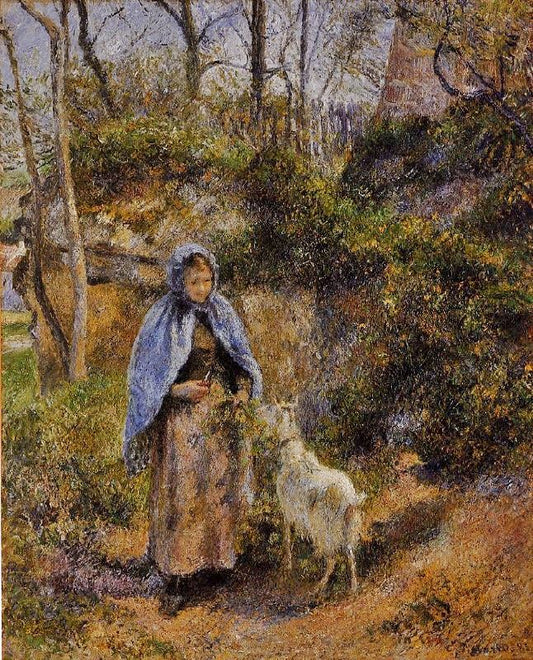 Peasant Woman With A Goat by Camille Pissarro