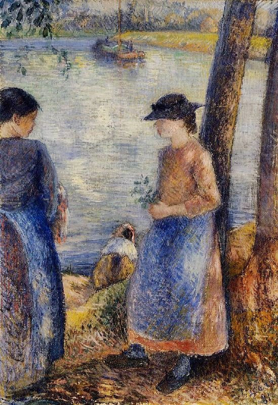 By The Water by Camille Pissarro