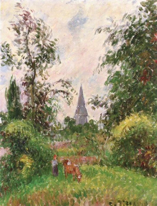 The Steeple Of Bazincourt by Camille Pissarro