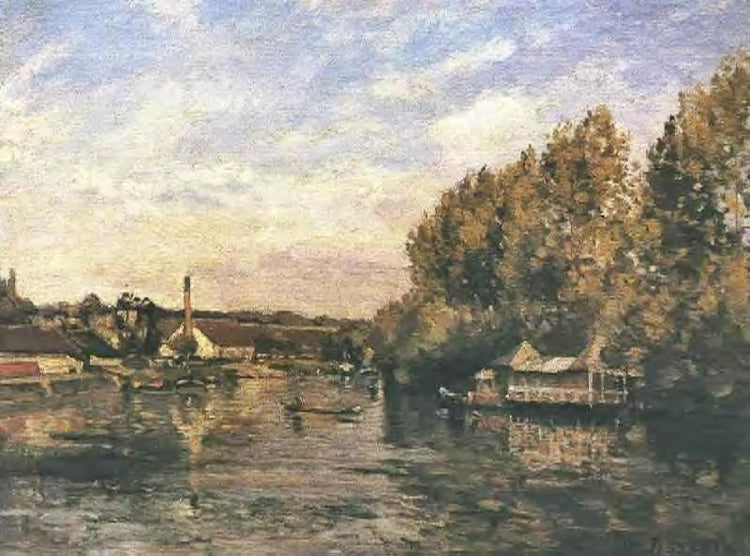 La Grenouillere At Bougival by Camille Pissarro