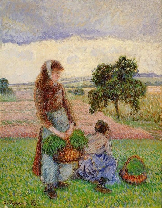 Peasant Woman Carrying A Basket by Camille Pissarro