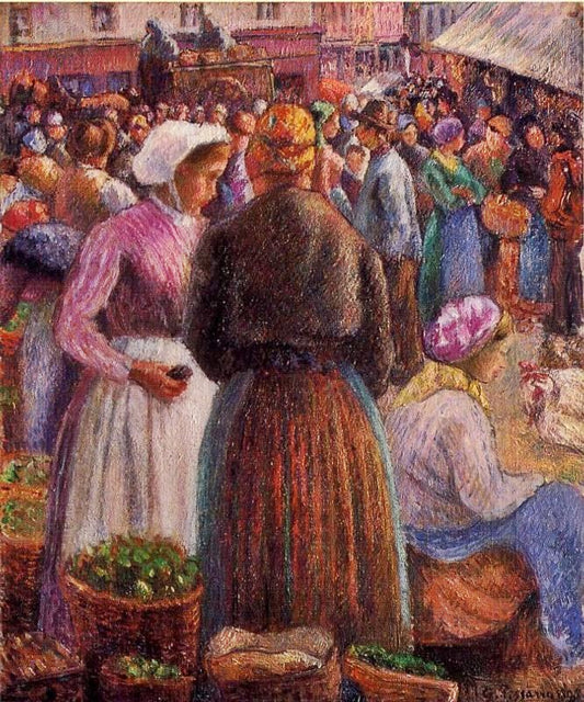 Market At Pontoise by Camille Pissarro