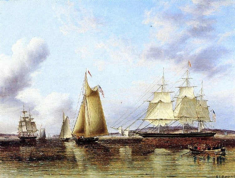 The ’N.B.Palmer’ At Anchor Off Staten Island by James E. Buttersworth
