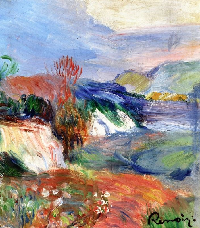 By The Sea, Cliff by Pierre Auguste Renoir