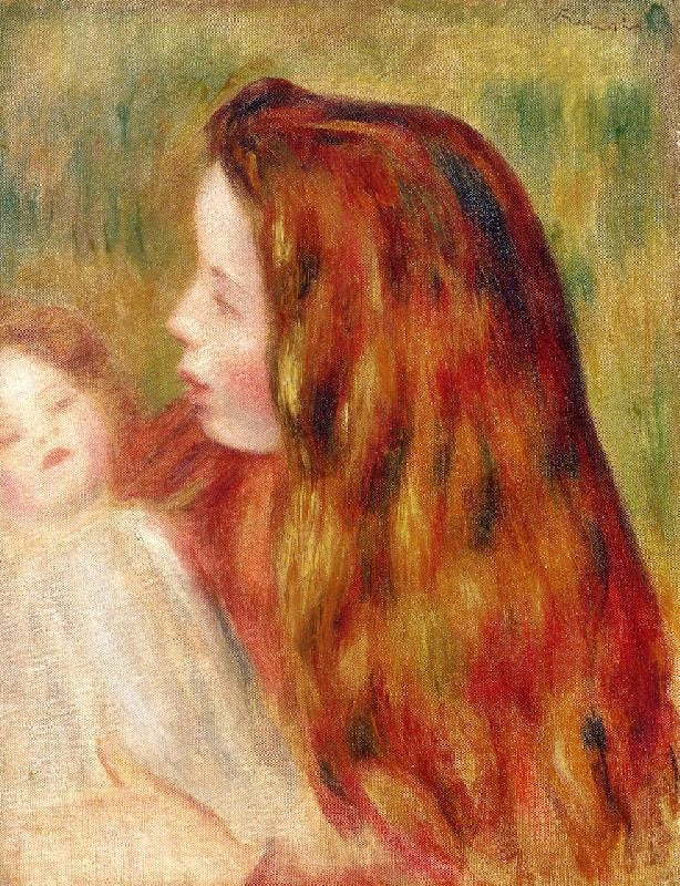 Little Girl With Doll by Pierre Auguste Renoir