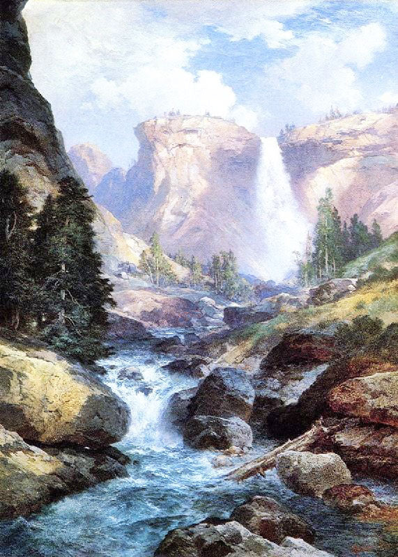 Waterfall In Yosemite by Thomas Moran