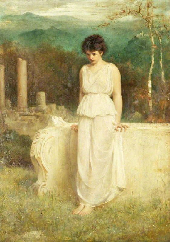 Her Eyes Are With Her Heart And That Is Far Away by Philip Hermogenes Calderon