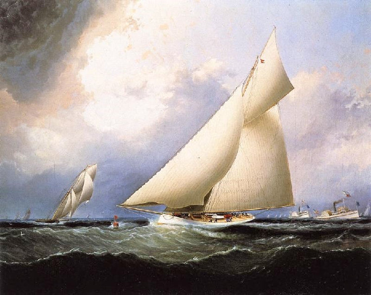 Puritan’ Leading ’Genesta’, America’S Cup, 1885 by James E. Buttersworth