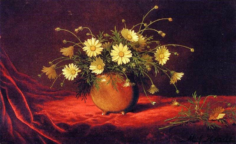 Yellow Daisies In A Bowl by Martin Johnson Heade