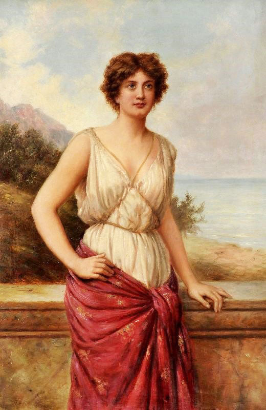Portrait Of A Roman Beauty by William Oliver