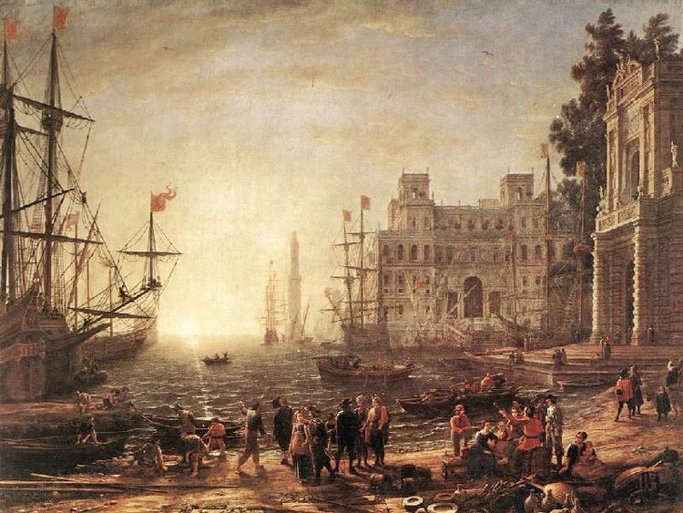 Port Scene With The Villa Medici by Claude Lorrain (Gellée)