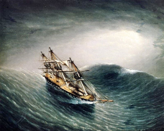 Schooner In A Stormy Sea by James E. Buttersworth