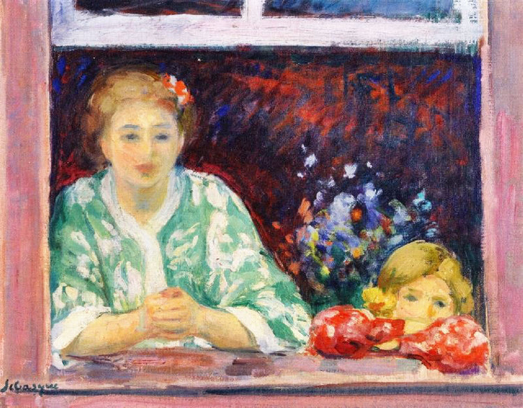 Woman And Little Girl At The Window by Henri Lebasque