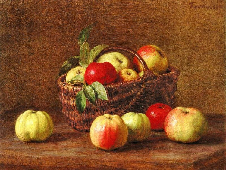 Apples In A Basket And On The Table by Henri Fantin-Latour