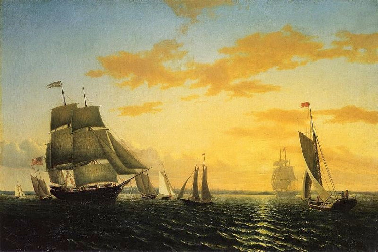New Bedford Harbor At Sunset by William Bradford