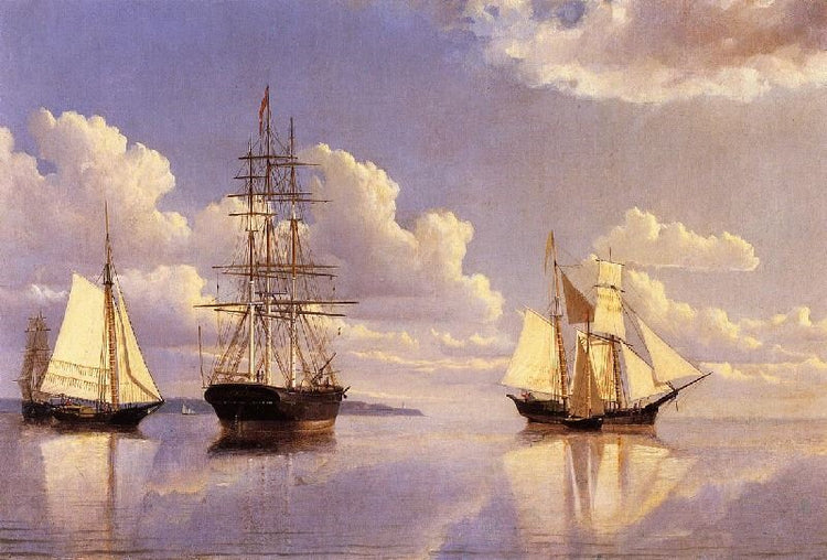 The Kennebec River, Waiting For Wind And Tide by William Bradford