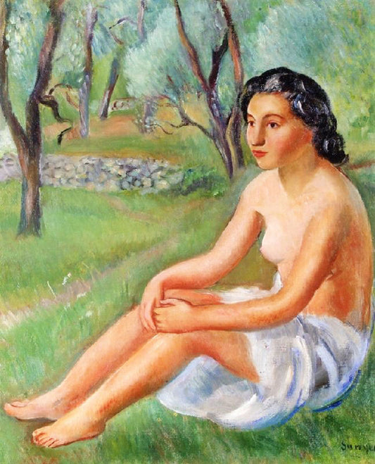Nude Seated In The Countryside by Joaquín Sunyer y Miró
