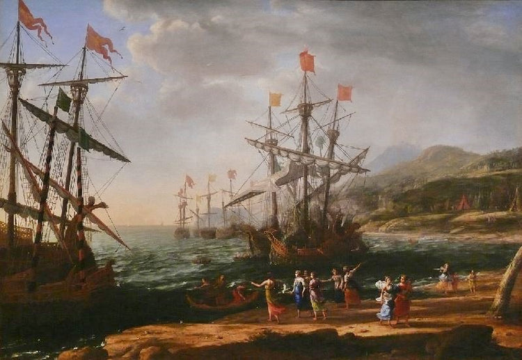 Marine With The Trojans Burning Their Boats by Claude Lorrain (Gellée)