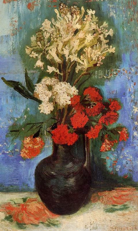 Vase With Carnations And Other Flowers by Vincent van Gogh