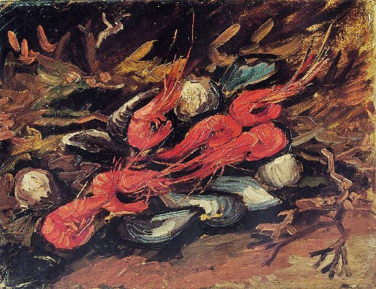Still Life With Mussels And Shrimp by Vincent van Gogh
