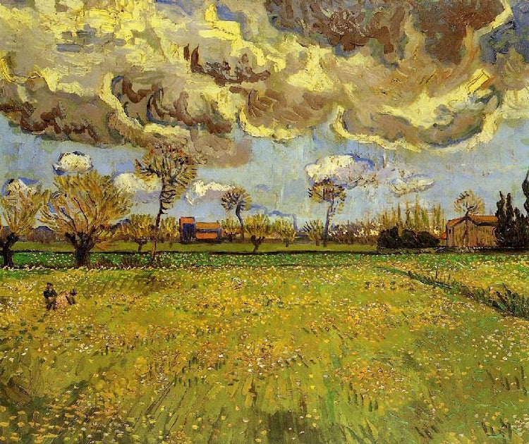 Landscape Under A Stormy Sky by Vincent van Gogh