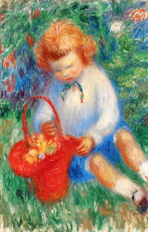Lenna With Basket Of Flowers by William James Glackens