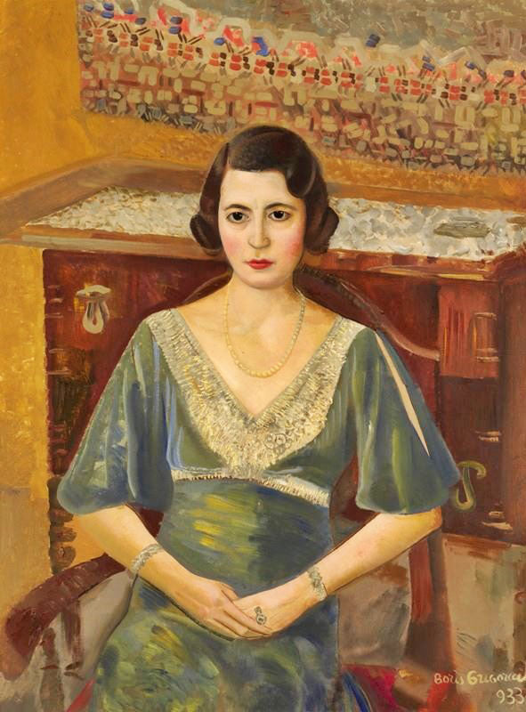 Lady In A Green Dress by Boris Grigoriev